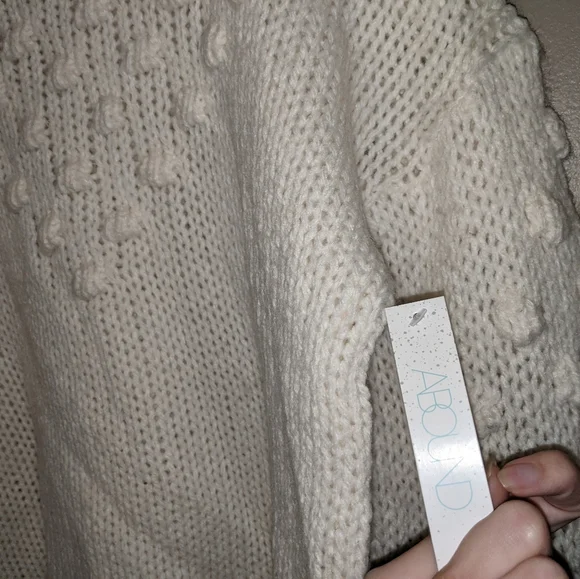 NWT Abound Textured Pom Knit Crew Sz M - Picture 6 of 9